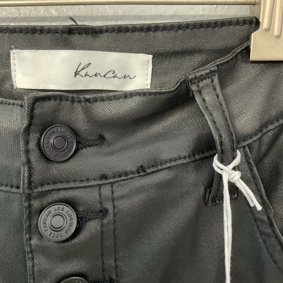 KanCan Black High Rise Button Fly Coated Pants. Ew with tags size 13/30 - Picture 5 of 10